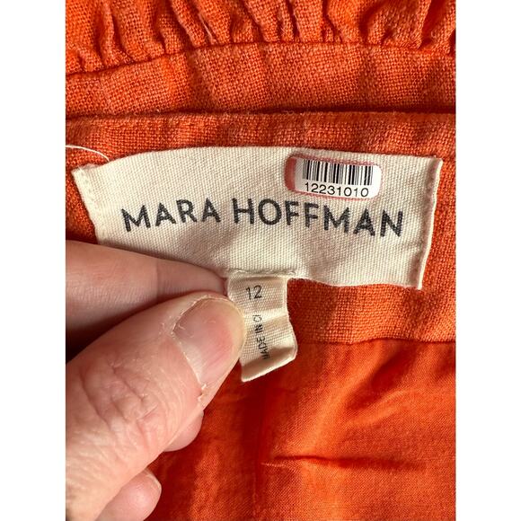 Mara Hoffman Coral Linen Mischa Maxi Dress 12 - Picture 13 of 13